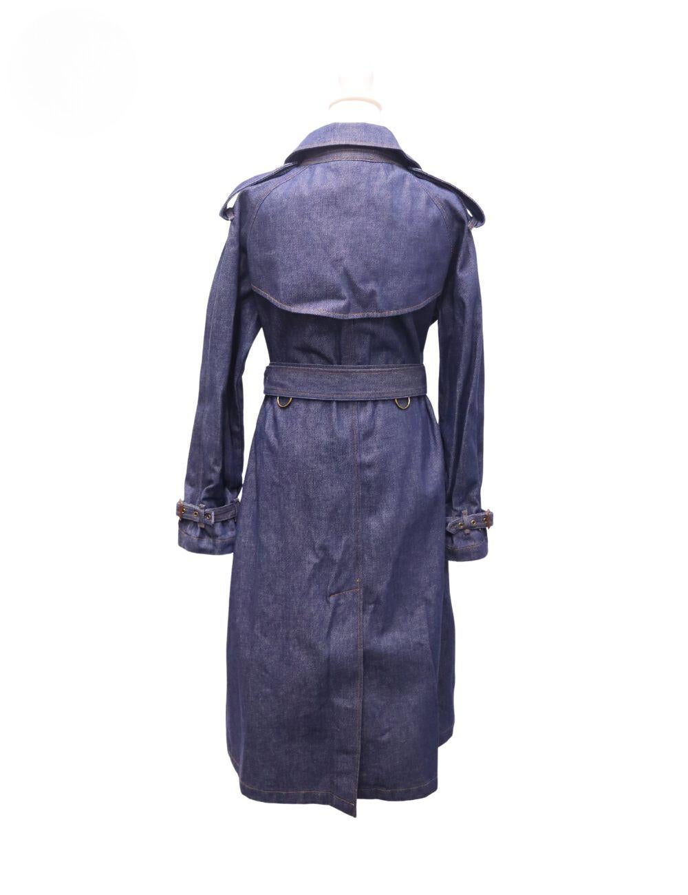 Burberry Denim Trench Coat Size EU 40 In Good Condition For Sale In Amman, JO