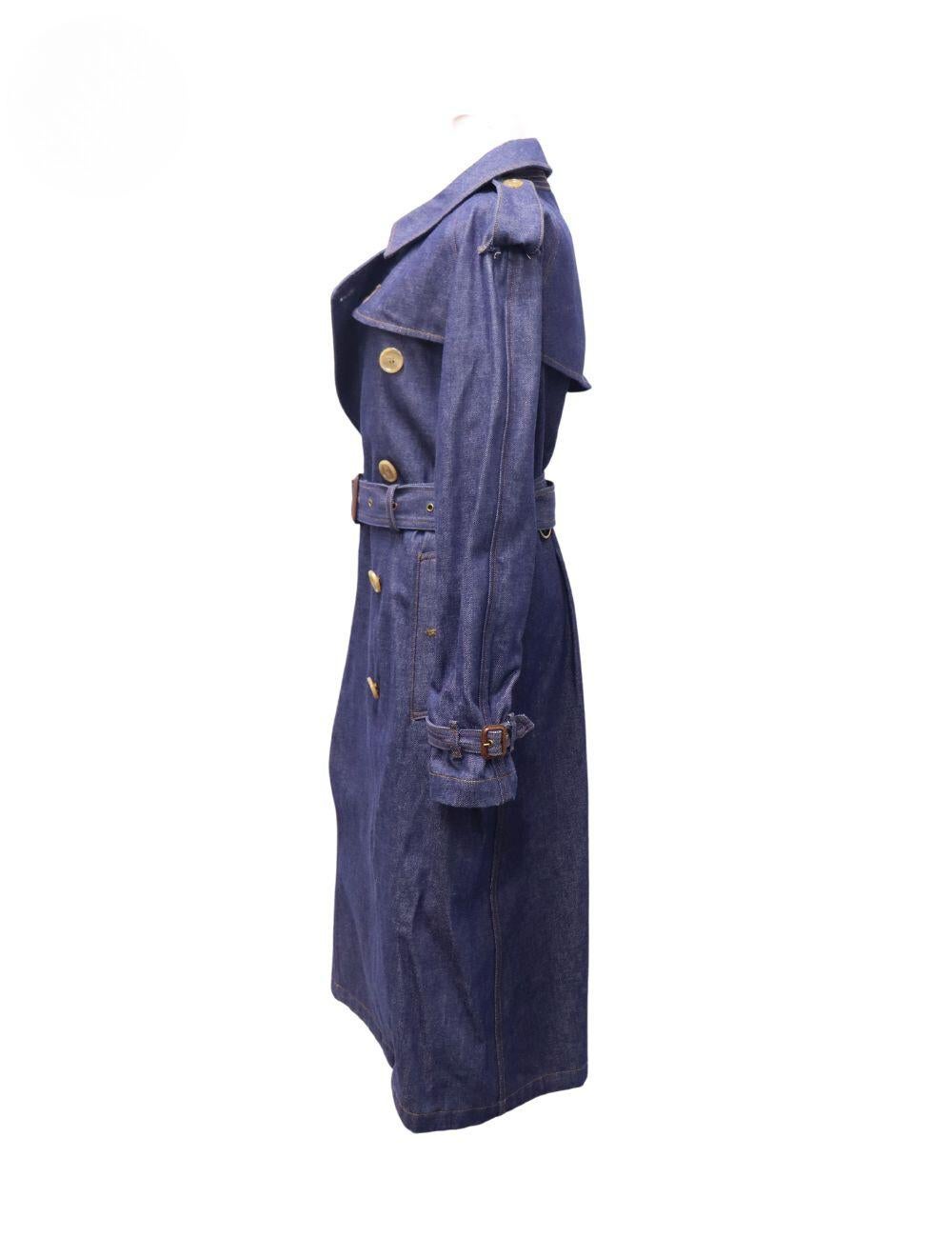 Women's Burberry Denim Trench Coat Size EU 40 For Sale