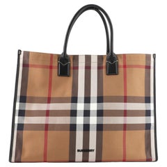 Burberry Denny Tote House Check Canvas Large