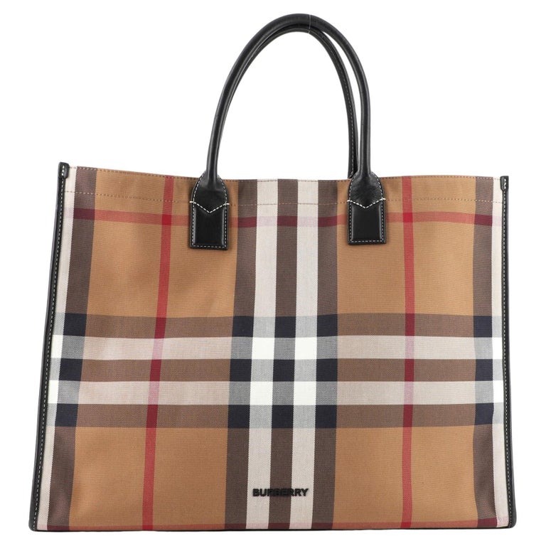 Burberry Denny Tote House Check Canvas Large at 1stDibs