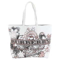 Burberry Doodle Reversible Tote Printed Canvas Large 