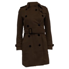 Burberry Double-Breasted Peacoat in Beige Wool