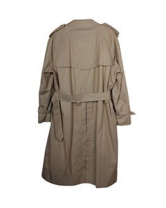 Burberry Double-Breasted Trench Coat in Khaki Wool