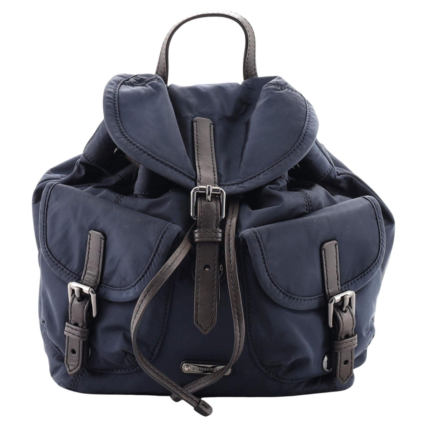 Burberry The Large Rucksack in Technical Nylon and Leather Large at