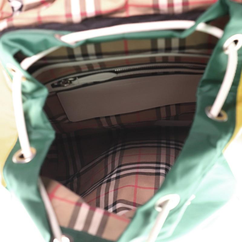Burberry Double Pocket Drawstring Backpack Nylon with Leather Medium 1