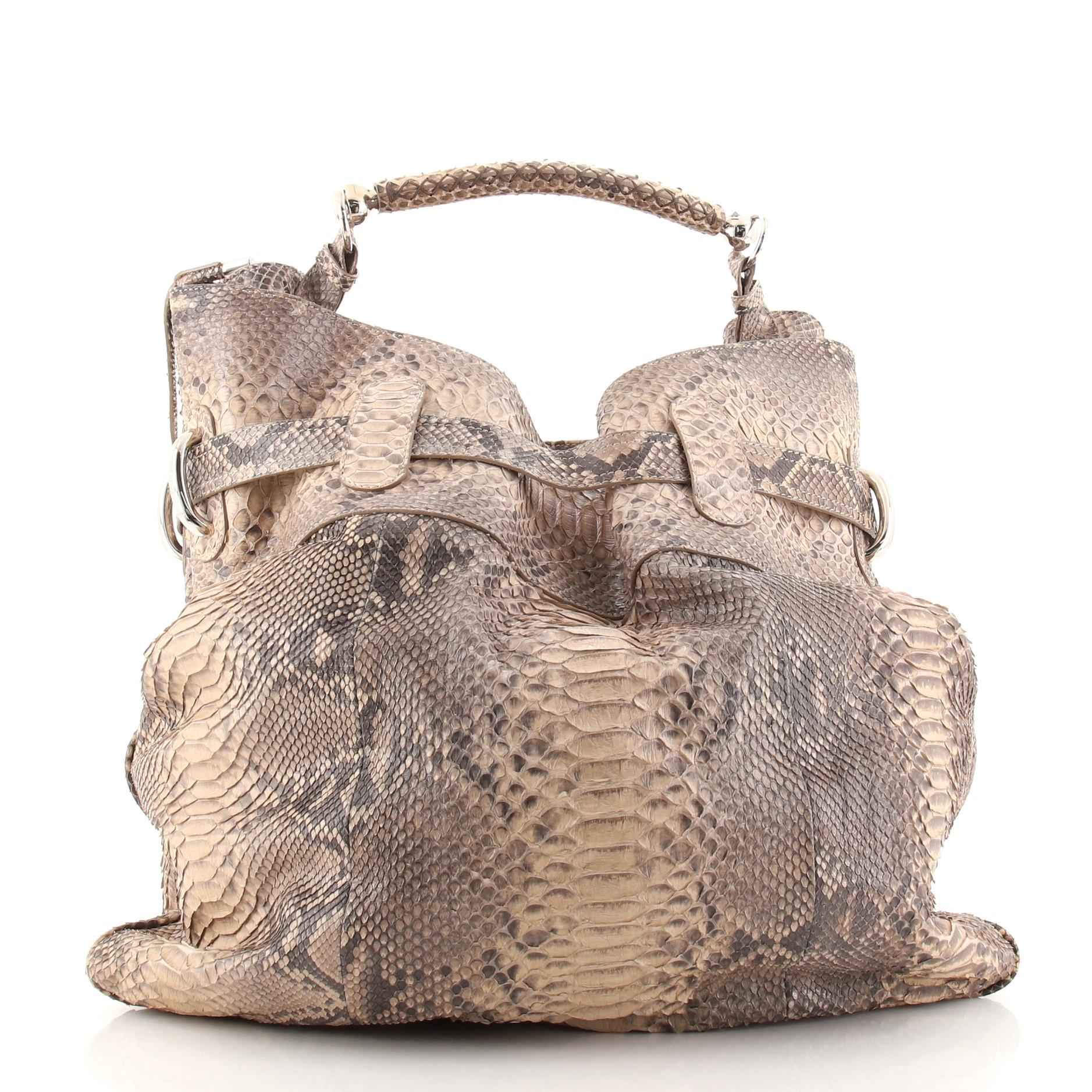Burberry Hobo Python Groß mit doppelter Tasche im Zustand „Gut“ in NY, NY