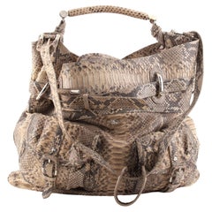 Burberry Double Pocket Hobo Python Large