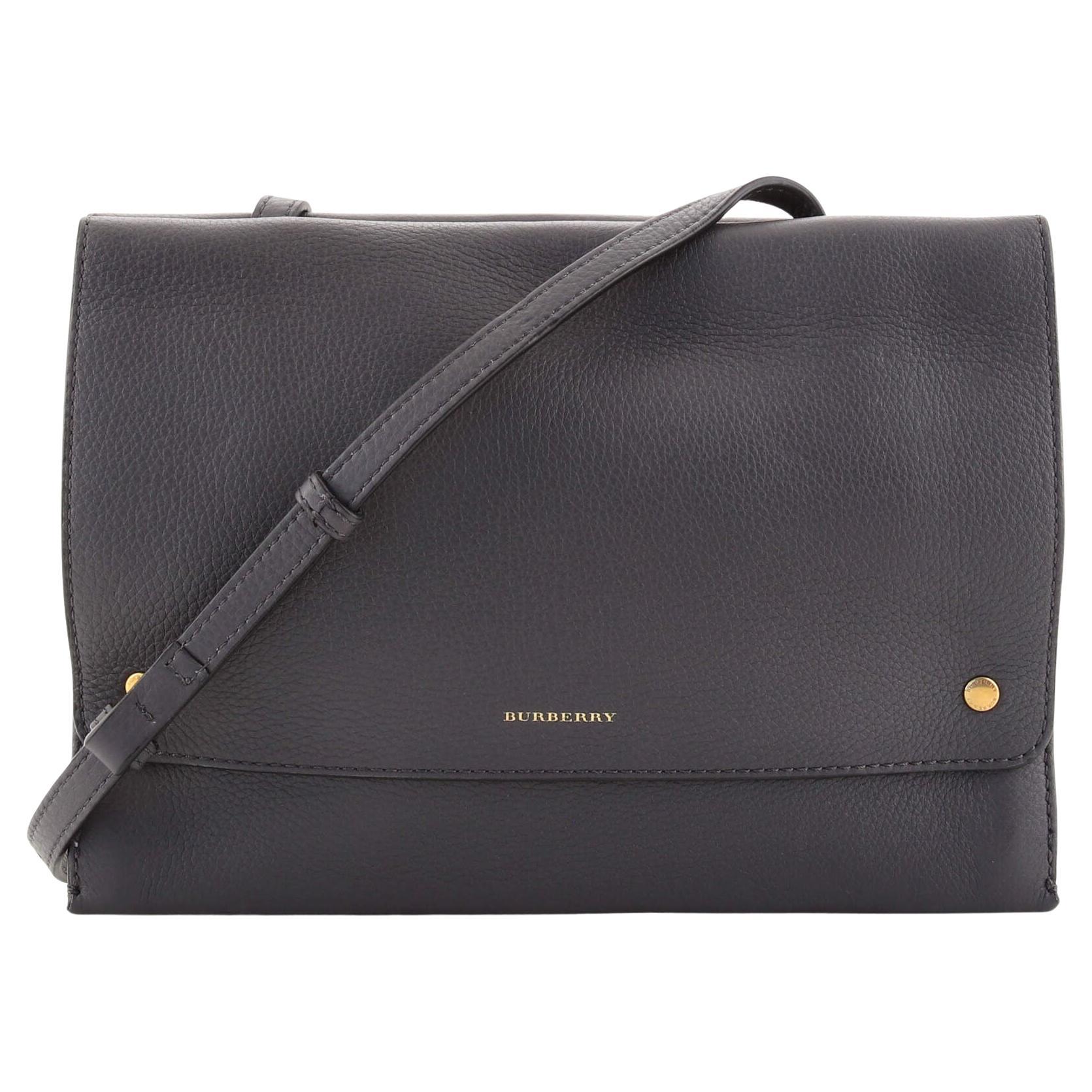 Burberry Double Side Envelope Crossbody Bag Leather