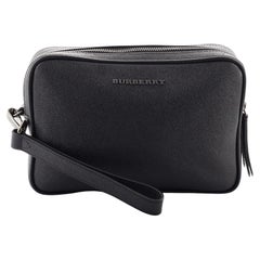 Burberry Double Zip Clutch Leather