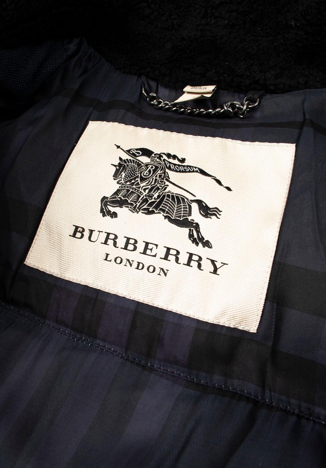 Men's Burberry Down Shearling collar bomber Men Jacket Size L, S1063 For Sale