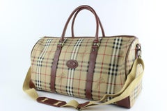 Burberry Duffle Nova Check Boston with 9burz1029 Brown Canvas Weekend/Travel Bag