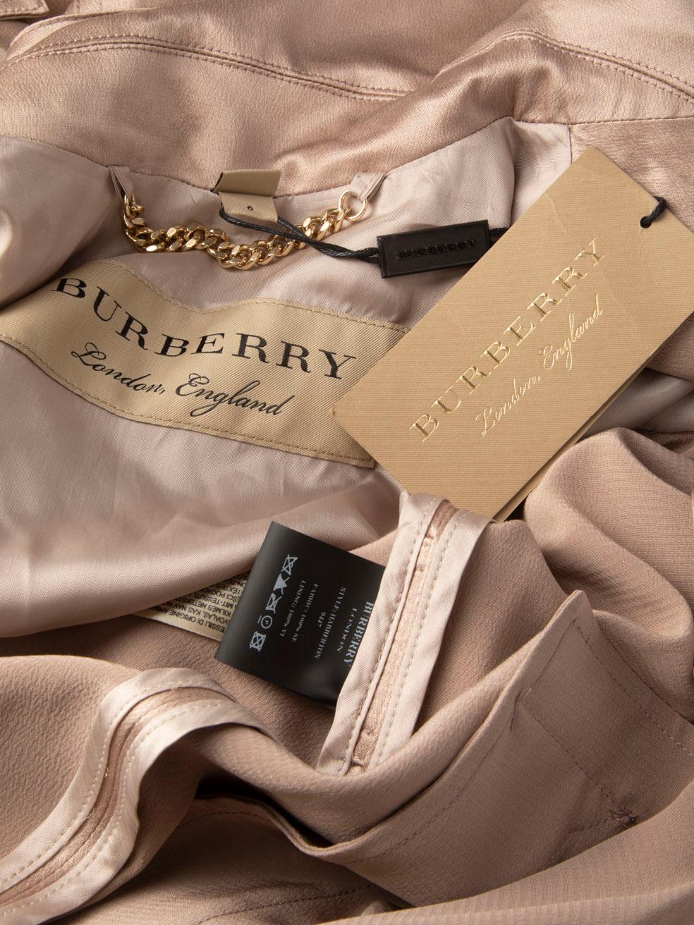 Burberry Dusty Pink Silk Trench Coat Size XS In New Condition For Sale In London, GB
