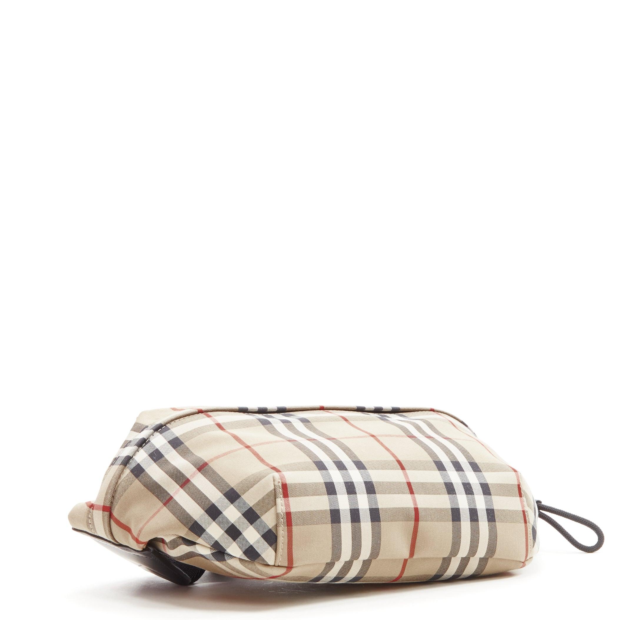 BURBERRY Econyl Signature House Check brown checkered zip bum bag crossbody In Excellent Condition For Sale In Hong Kong, NT