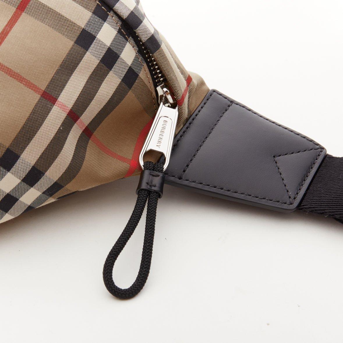 BURBERRY Econyl Signature House Check brown checkered zip bum bag crossbody For Sale 1