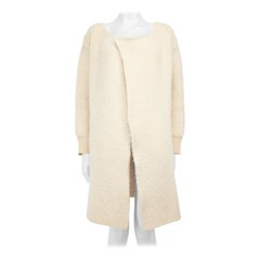 Burberry Ecrufarbene lange gestrickte Strickjacke aus Wolle Größe S