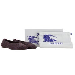 Burberry Embroidered Quilted Lambskin Ballet Flats