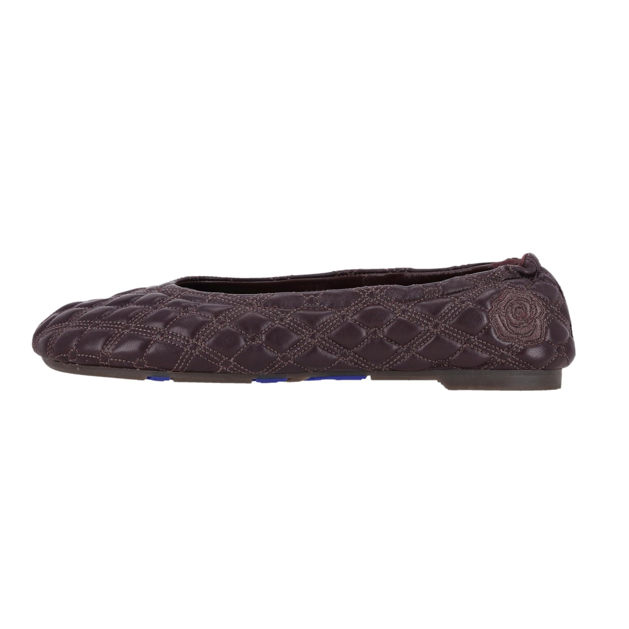 Nero Ballerine in pelle d'agnello ricamate di Burberry