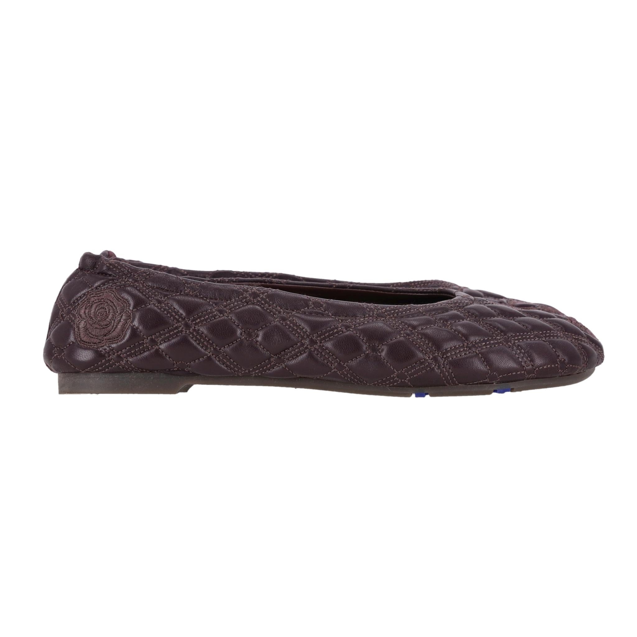 Donna Ballerine in pelle d'agnello ricamate di Burberry