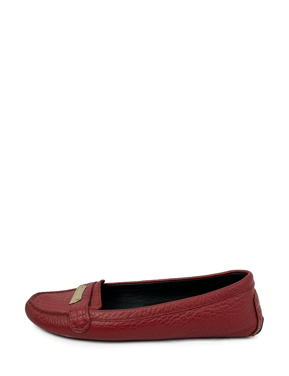 Burberry EU 38 Red Leather Loafers For Sale