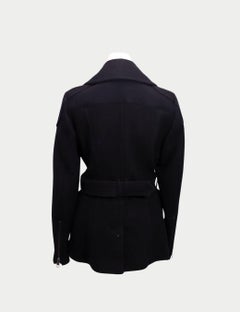 Burberry Black Wool Belted Jacket - EU 40