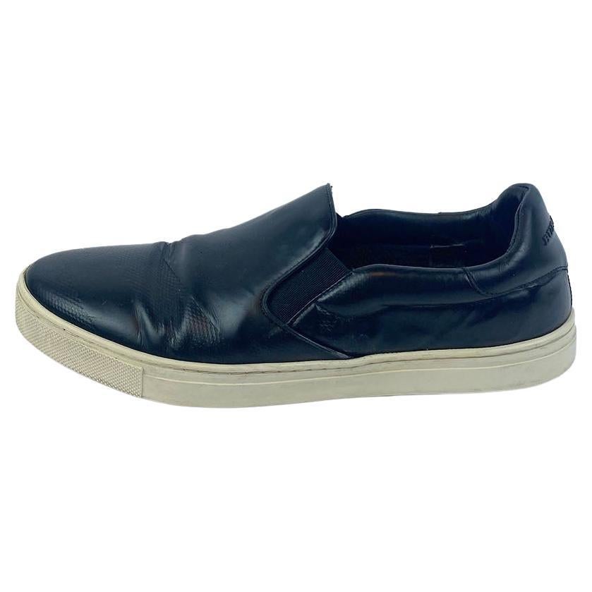 Burberry Black Slip on Leather Loafers Size EU 41.5 For Sale