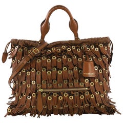 Burberry Eyelets Big Crush Tote Fringe Calf Hair Large