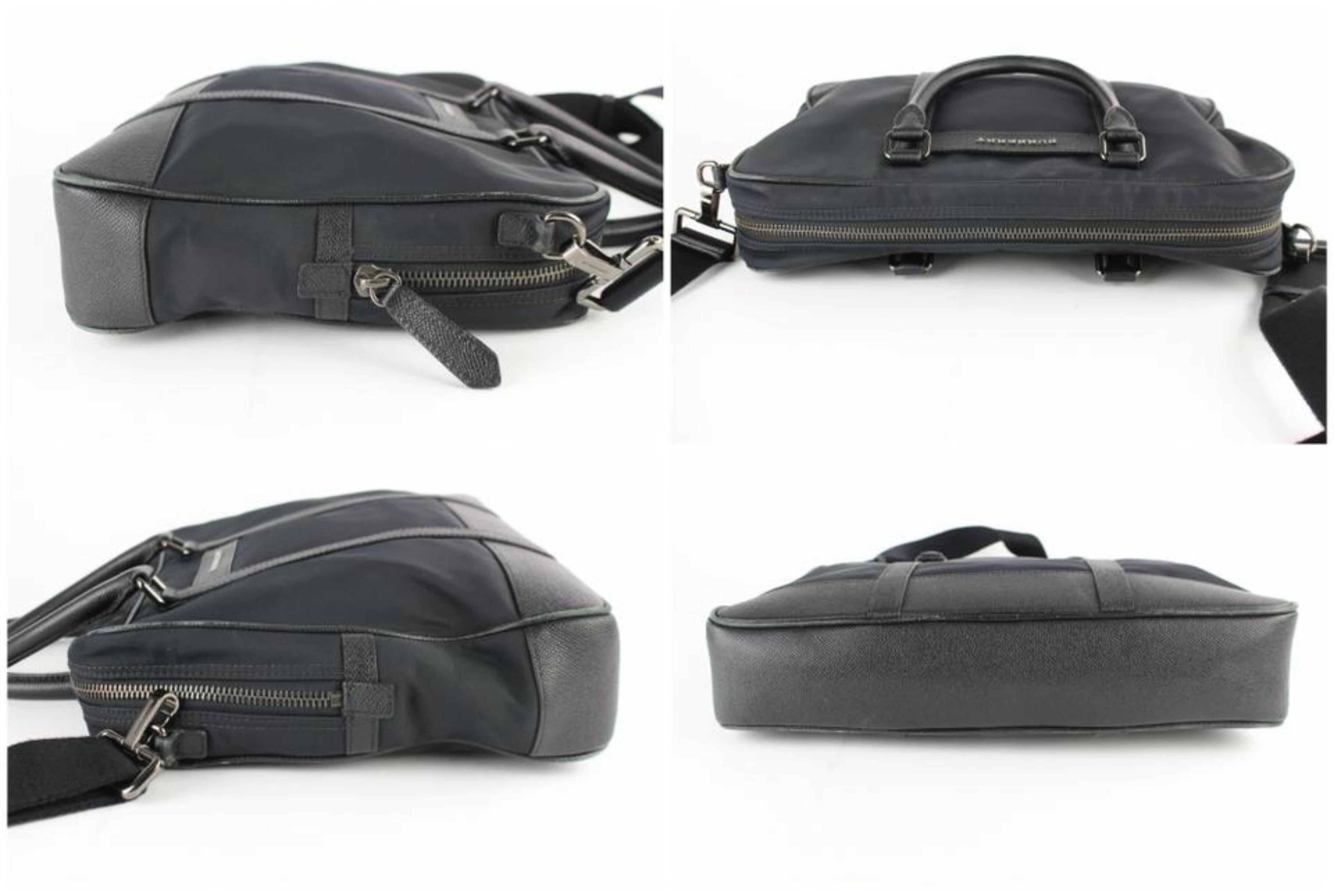 Burberry Fairbank Laptop Business 2way 2burz0123 Black Nylon Messenger Bag In Good Condition For Sale In Forest Hills, NY
