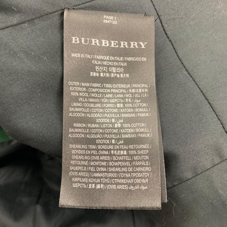 BURBERRY Fall 2017 Size 8 Green Red Shearling Trim Wool Ceremonial Coat ...
