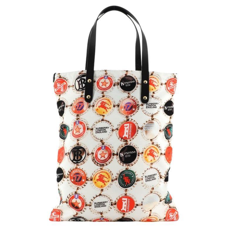 Burberry Flat Tote Printed Nylon Large