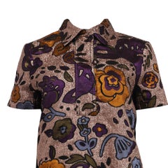 Burberry Floral Jacquard Mini Shirt Dress in Multicolor Polyester