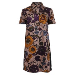 Mini-robe chemise Burberry en jacquard à motifs floraux, en polyester multicolore