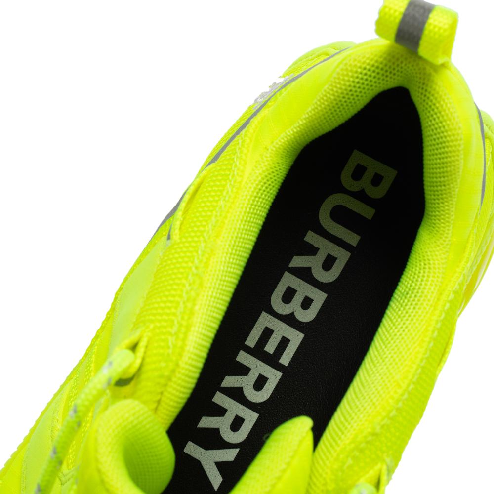 Women's Burberry Fluorescent Yellow Nylon And Polyamide Union Low Top Sneakers Size 40