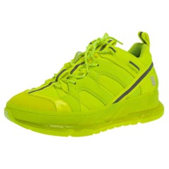 Burberry Fluorescent Yellow Nylon And Polyamide Union Low Top Sneakers Size 40