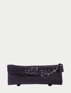 Burberry Black Patent Leather Quilted Clutch