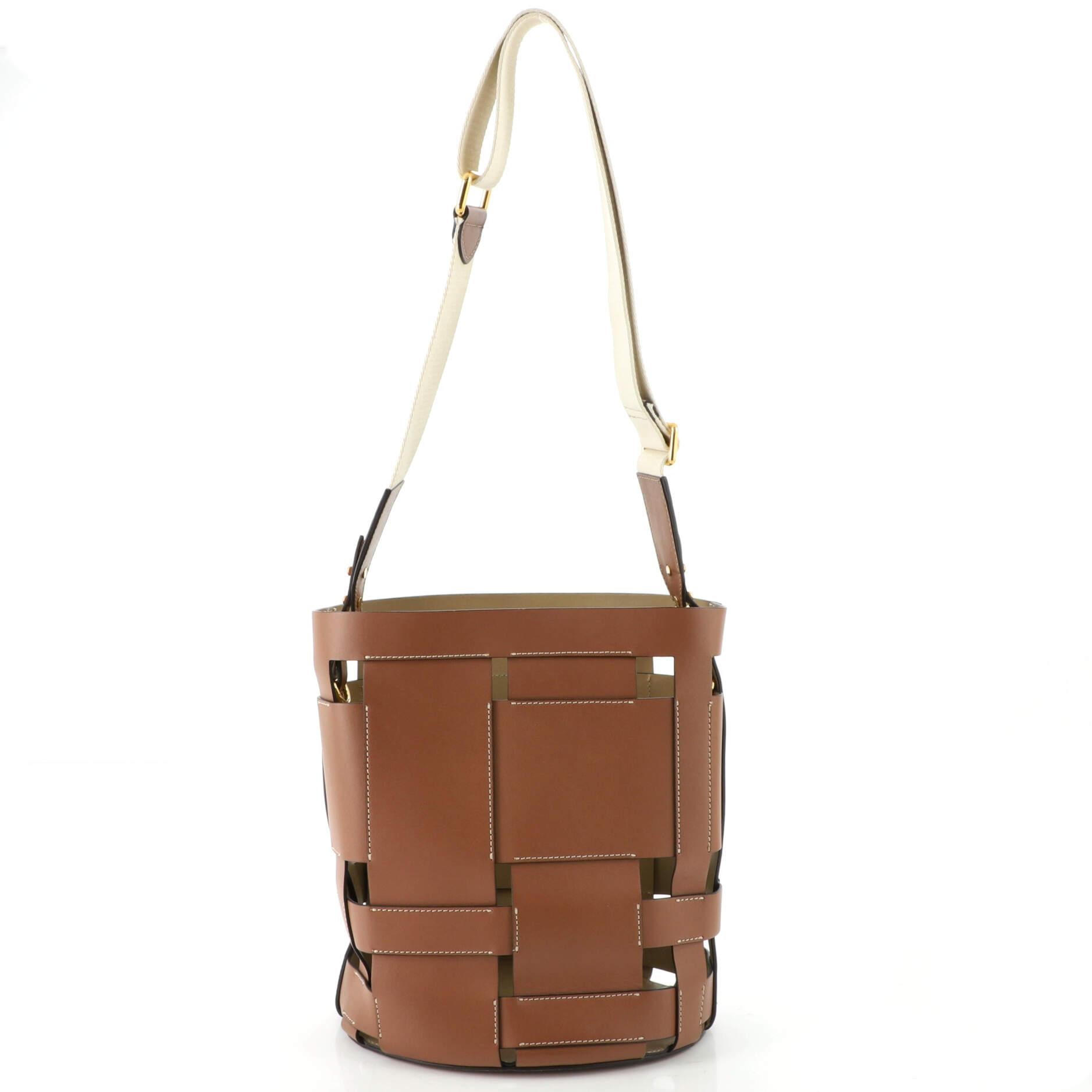 burberry leather bucket bag