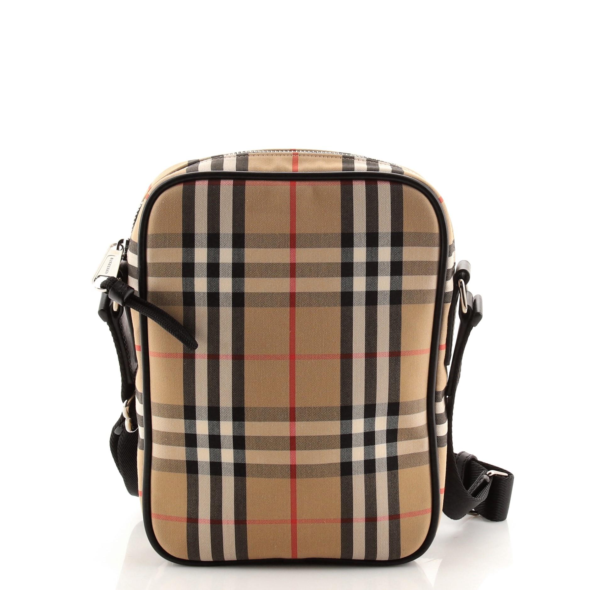 Burberry Freddie Camera Crossbody Bag Vintage Check Canvas In Good Condition In NY, NY