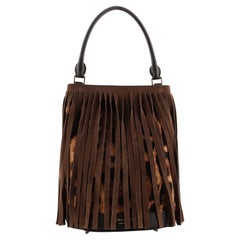 Burberry Fringe Bucket Bag Suede and Calf Hair