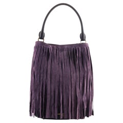 Burberry Fringe Bucket Bag Suede