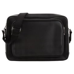 Burberry Front Pocket Messenger Bag Smoked Check Canvas Large