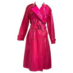 Burberry Fuchsia Trench Coat Used Burberry Fuchsia Trench Coat