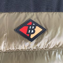 BURBERRY FW22 Size XL Barking Black Olive Quilted Polyamide Hooded Coat