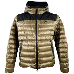 BURBERRY FW22 Talla XL Abrigo acolchado de poliamida con capucha Barking Negro Oliva