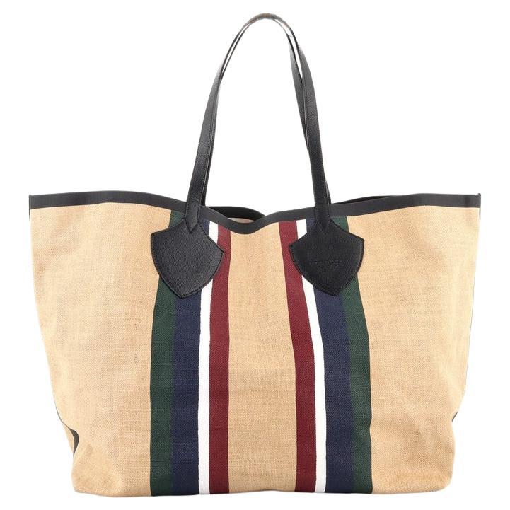 Burberry Giant Tote Striped Raffia XL