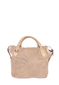 Burberry Gilmore Satchel Perforated Leather XL Hobo Bag