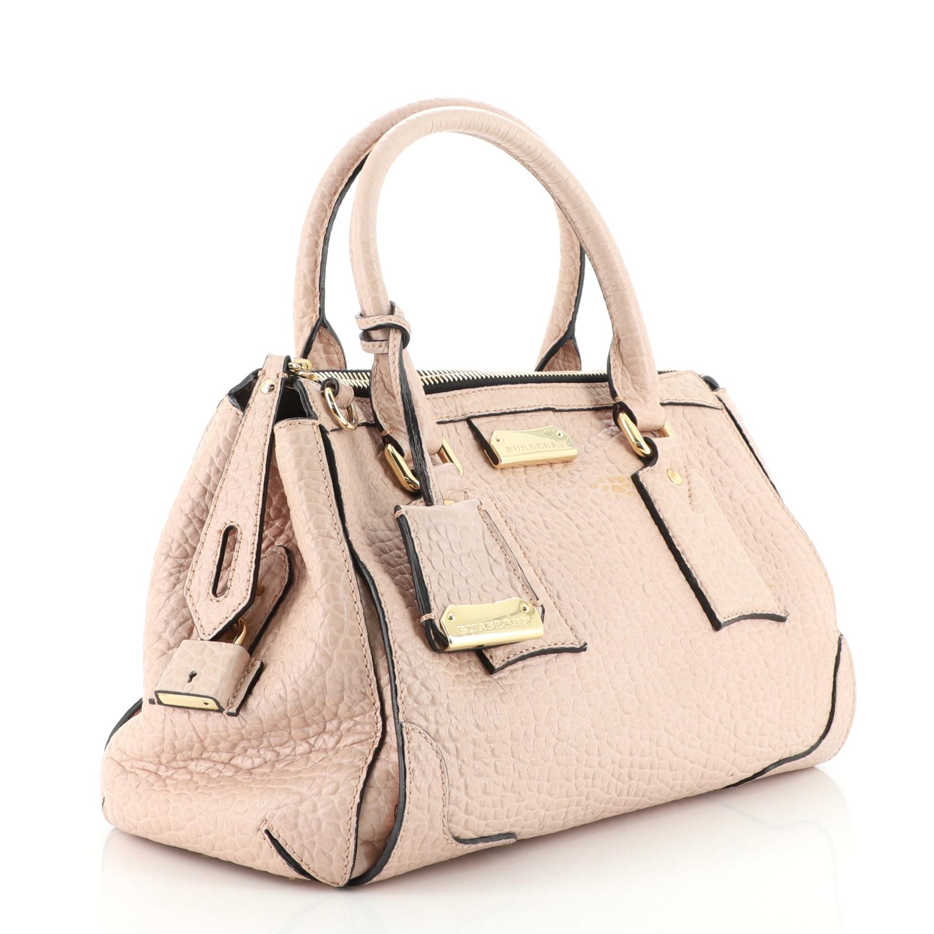 Burberry Gladstone Tasche Heritage Genarbtes Leder (Beige)