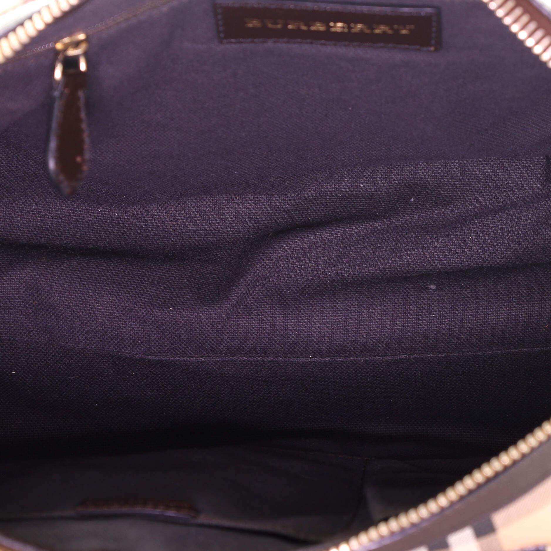 Burberry Gladstone Convertible Satchel Haymarket Coated Canvas Small In Good Condition In NY, NY