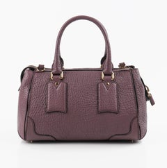 BURBERRY "Gladstone" Mauve Heritage Leather Top Handle Satchel Handbag