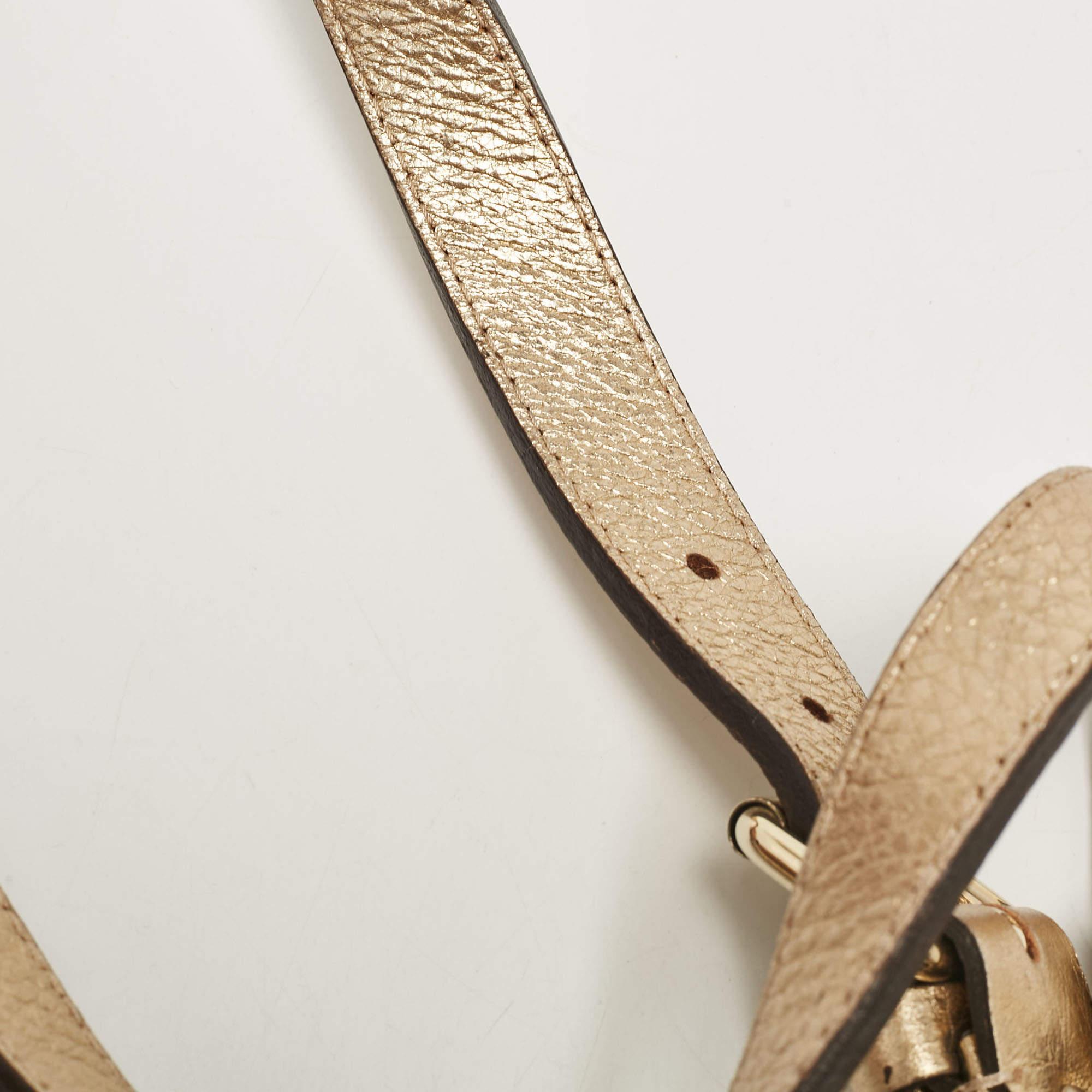 Burberry Gold/Beige Haymarket Check PVC Ashbury Shoulder Bag 4