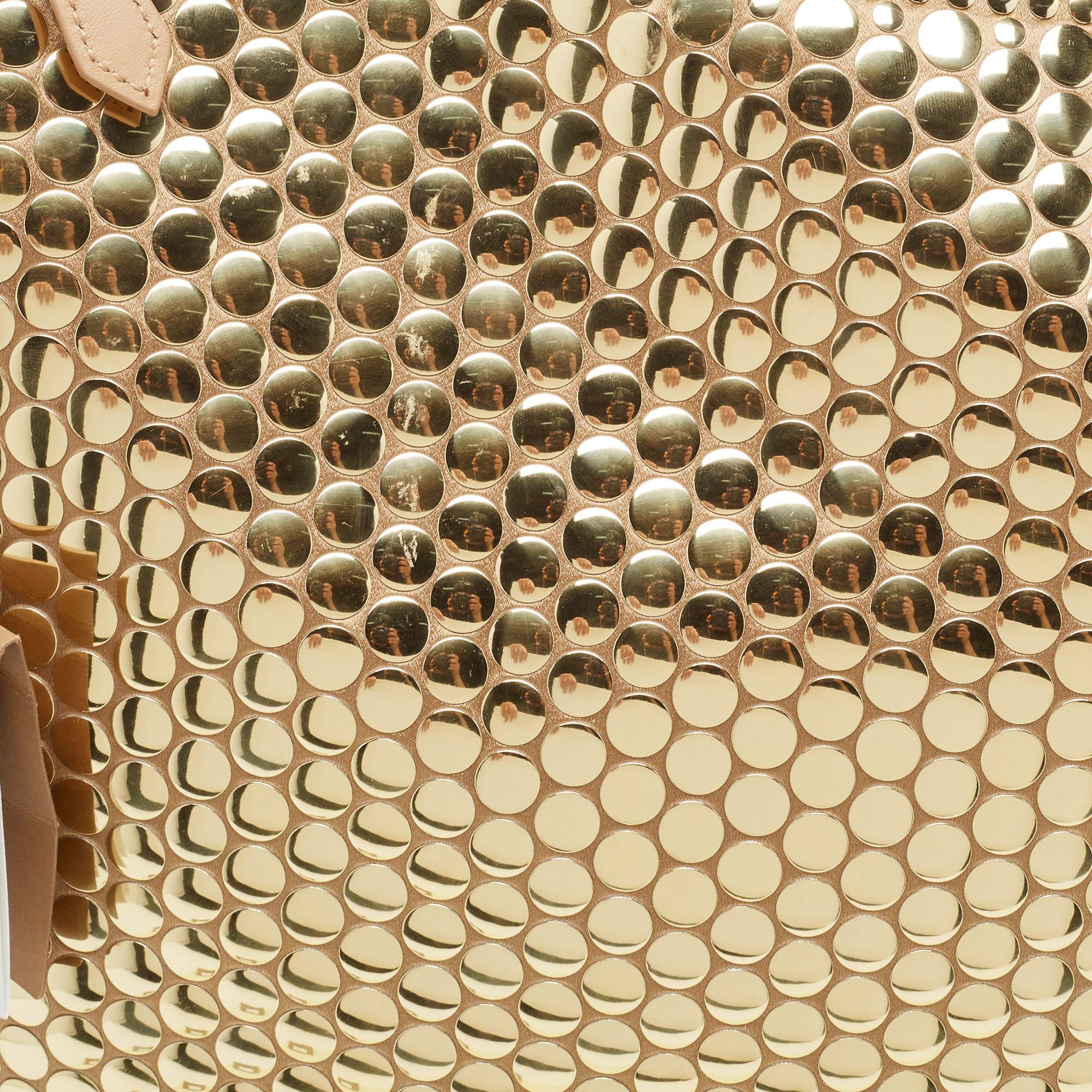 Burberry Gold Bullion Fringing Paillette-Embellished Satin Flag Bag For Sale 6