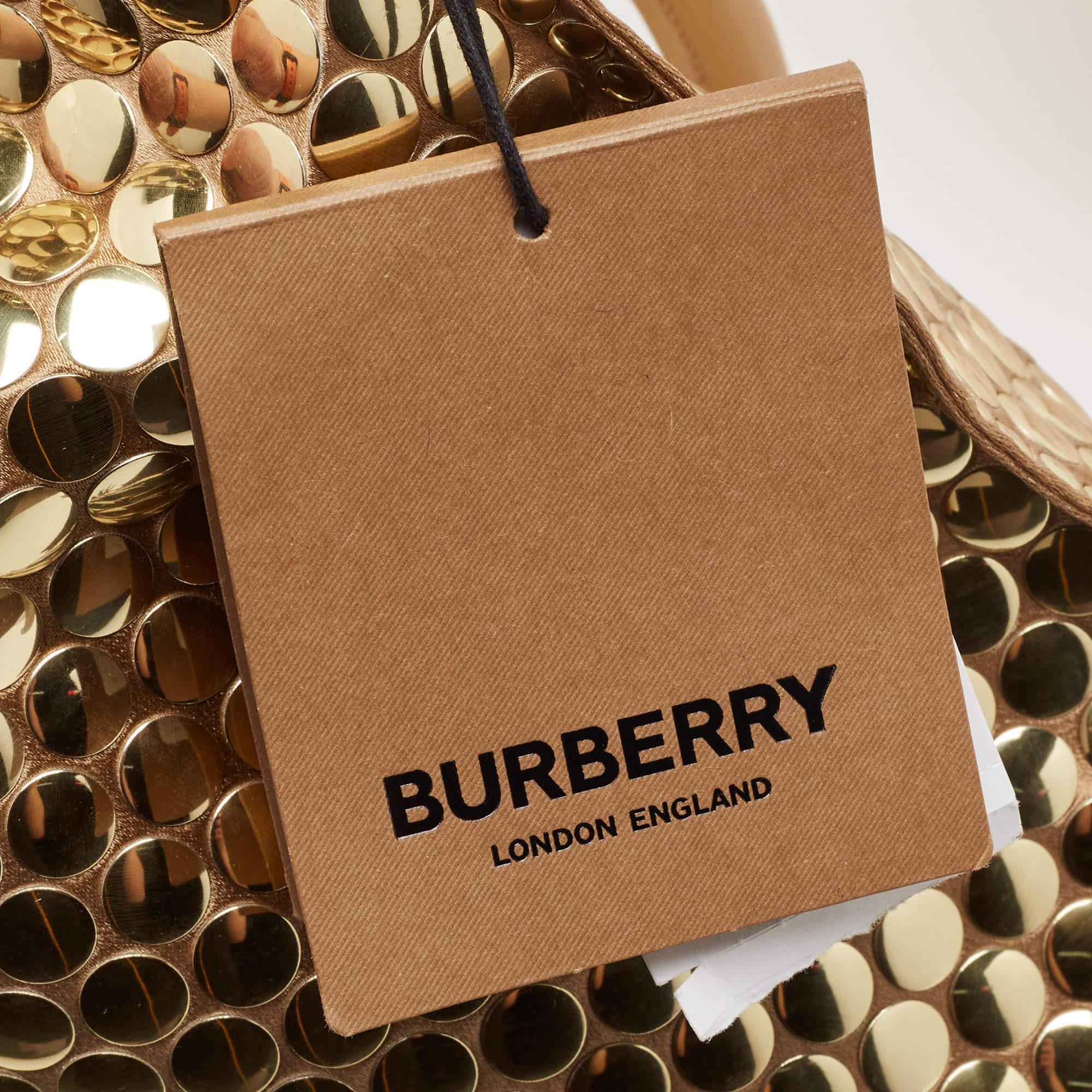 Burberry Flaggentasche aus Satin mit goldenem Stier und Paillettenbesatz und Paillettenverzierung im Angebot 4